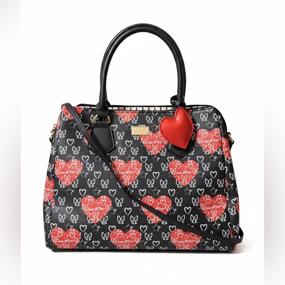 Betsey Johnson Red Quilted Satchel – extra Large Weekender Bag - Picture 10 of 10